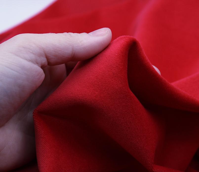 Velours ras coton organique coloris rouge