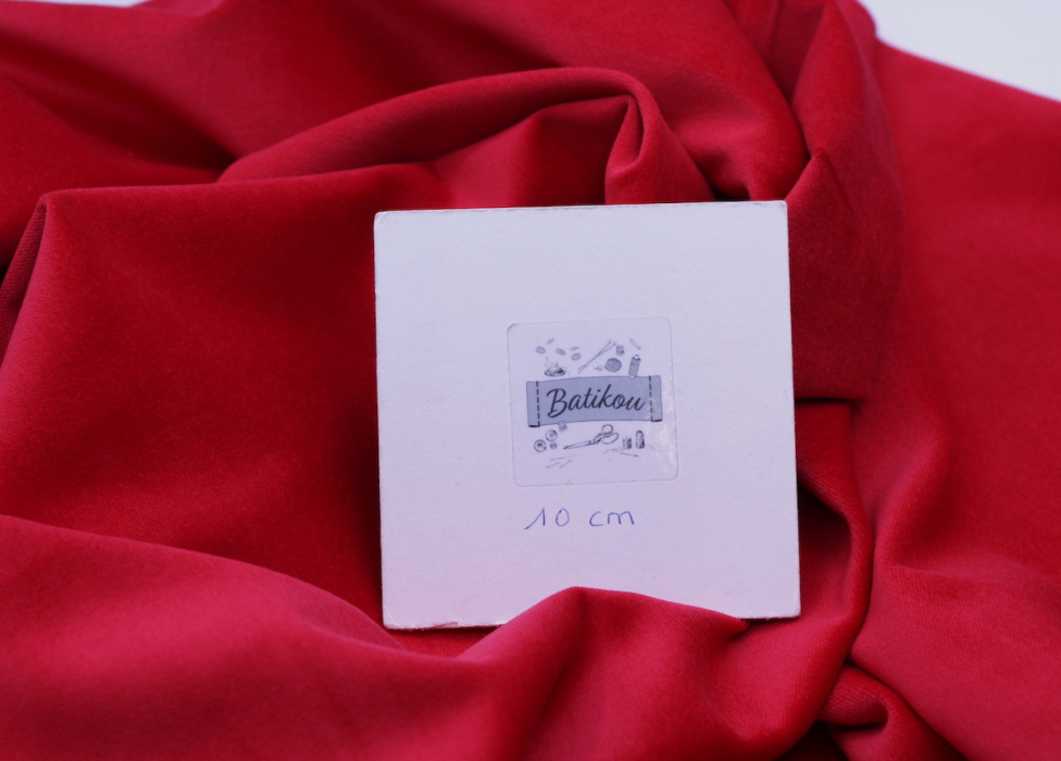 Velours ras coton organique coloris rouge