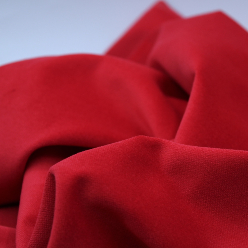 Velours ras coton organique coloris rouge