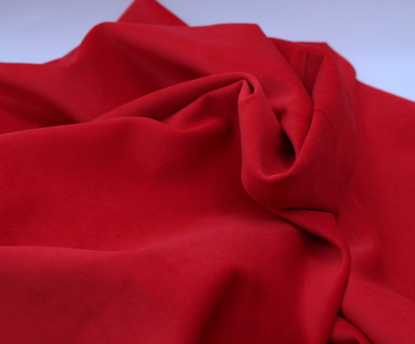 Velours ras coton organique coloris rouge