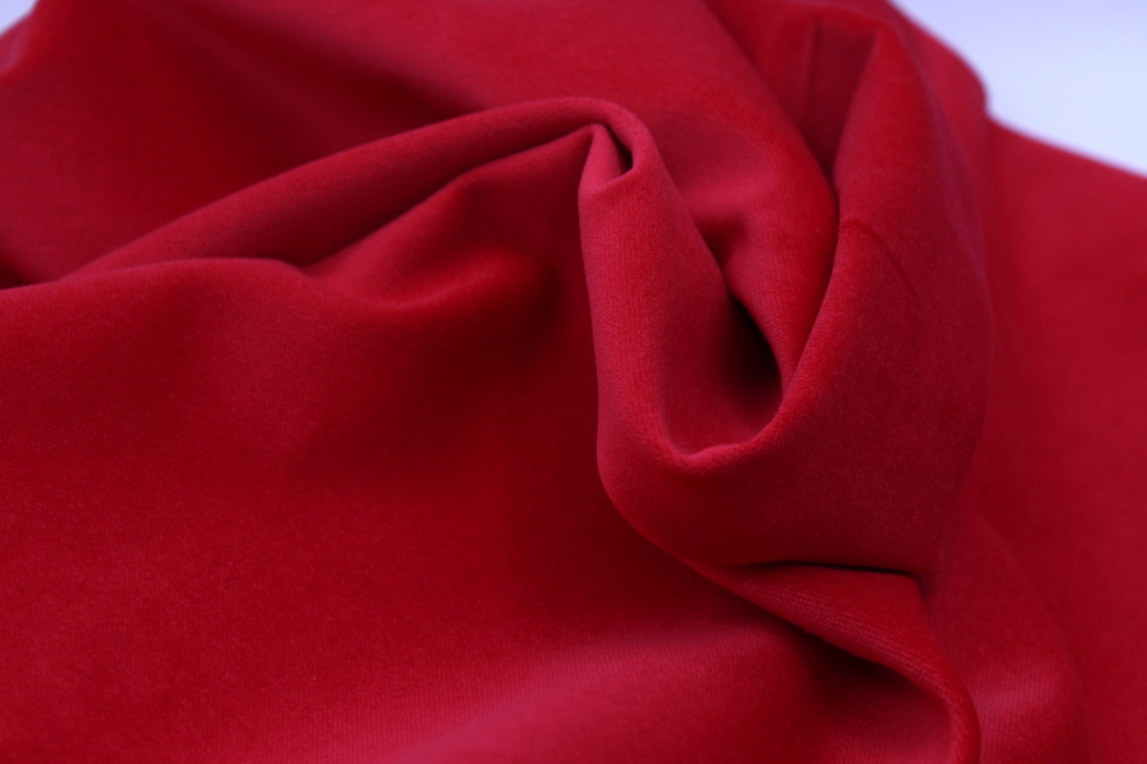 Velours ras coton organique coloris rouge
