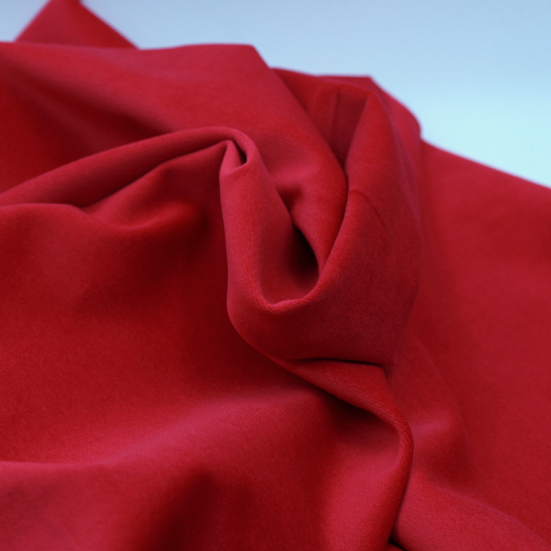 Velours ras coton organique coloris rouge