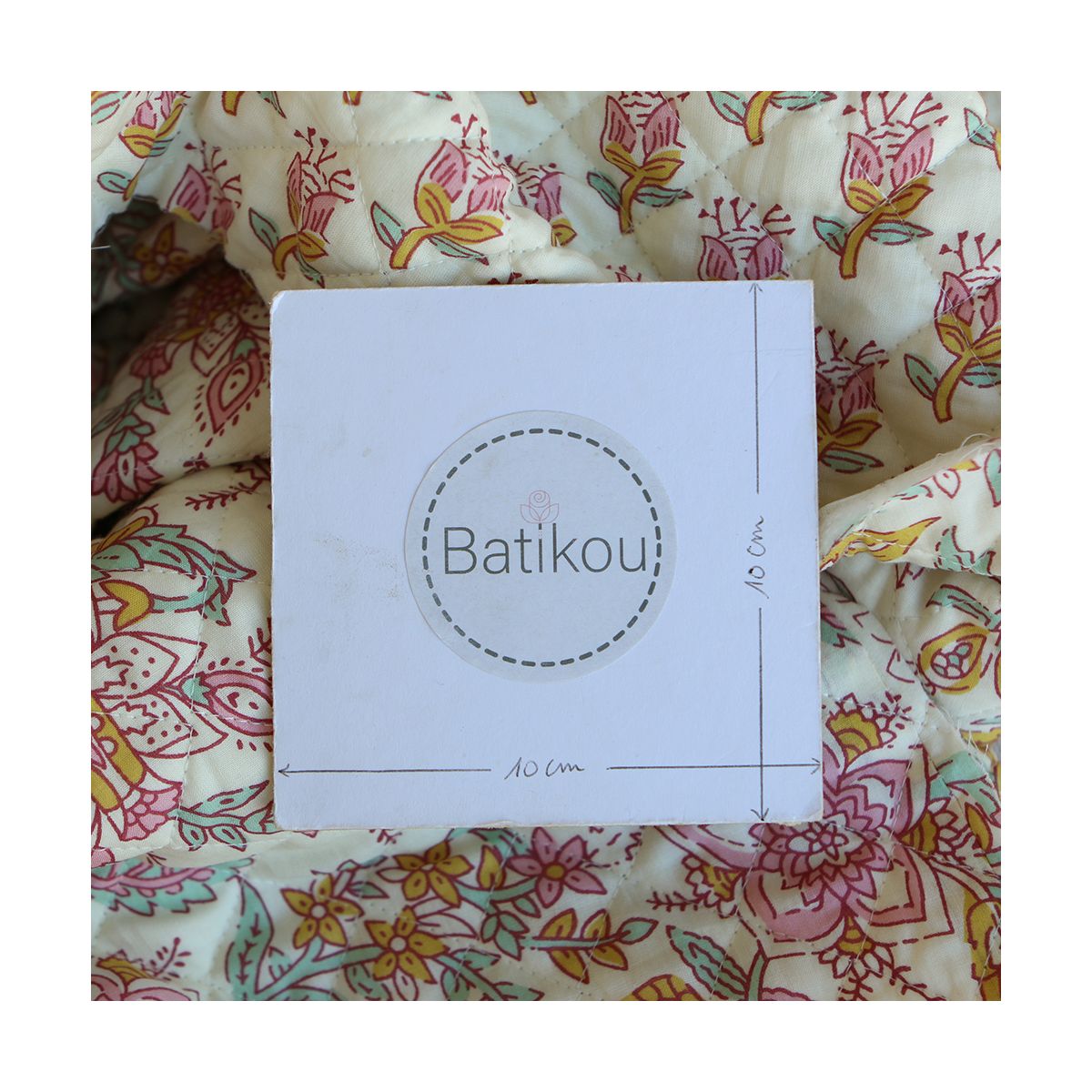 Naveen - Tissu indien matelassé double face coton hand block largeur 100cm