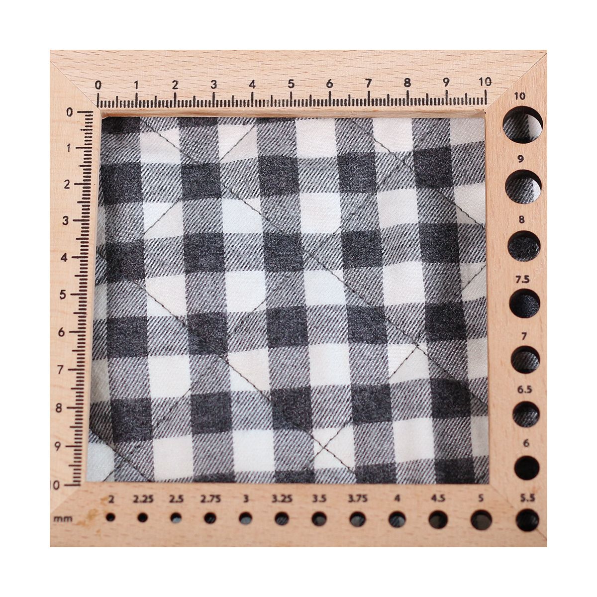 Tissu matelassé Charles coton gratté organique vichy écru et gris