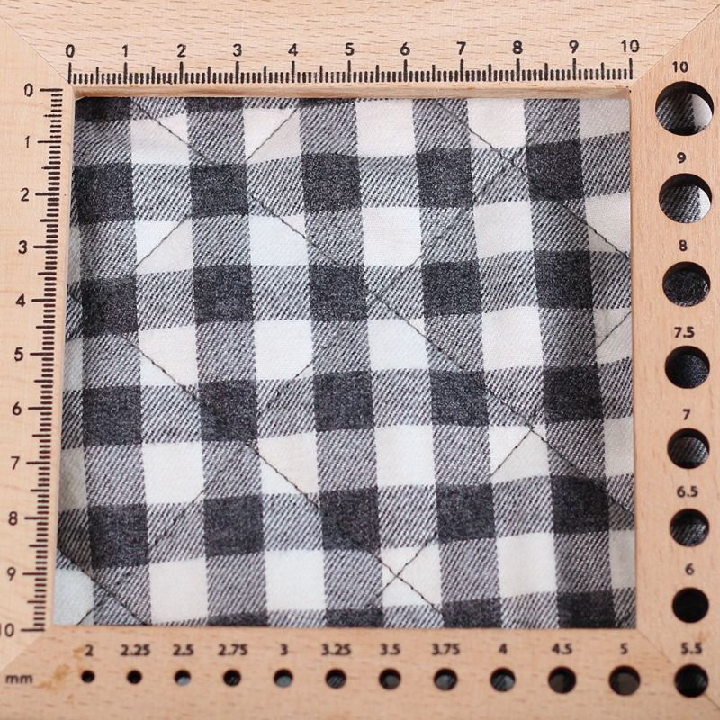 Tissu matelassé Charles coton gratté organique vichy écru et gris