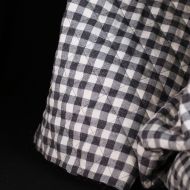 Tissu matelassé Charles coton gratté organique vichy écru et gris