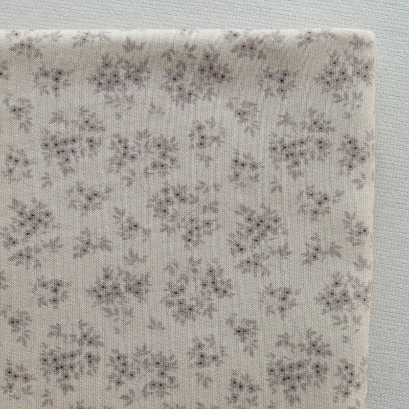 Soumeya - Sweat mélange de coton bouclettes motif exclusif Soumeya taupe