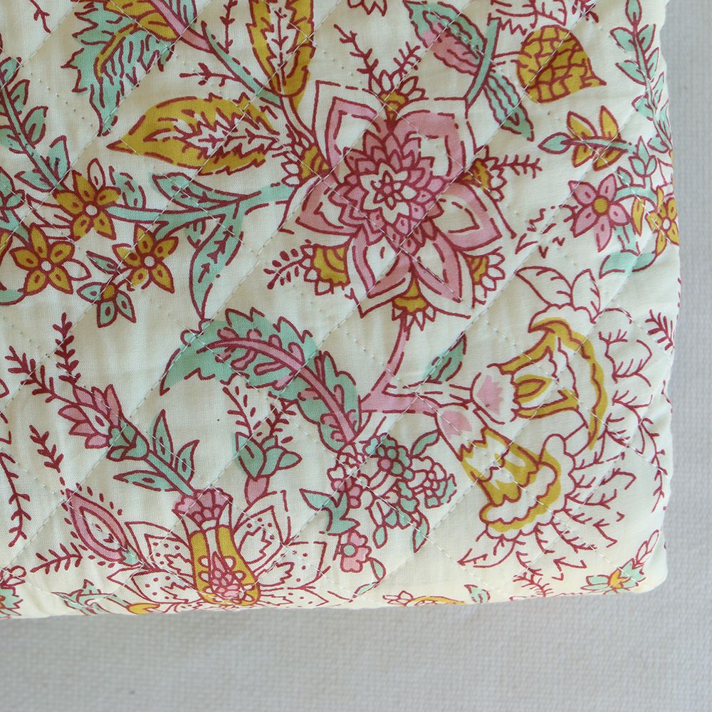 Naveen - Tissu indien matelassé double face coton hand block largeur 100cm