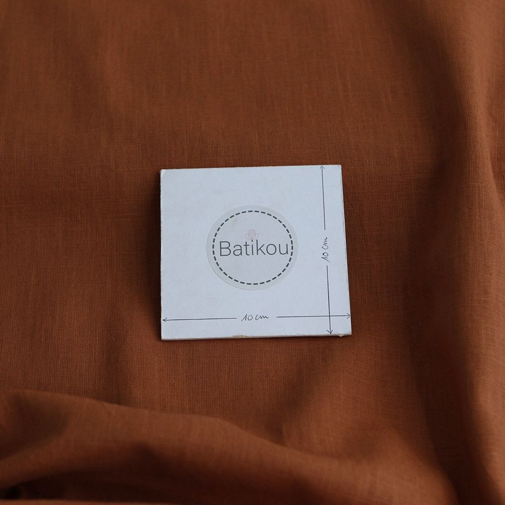 Lin lavé fin coloris roux écureuil