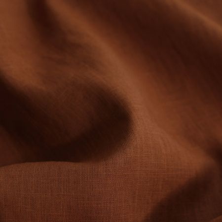 Lin lavé fin coloris roux écureuil