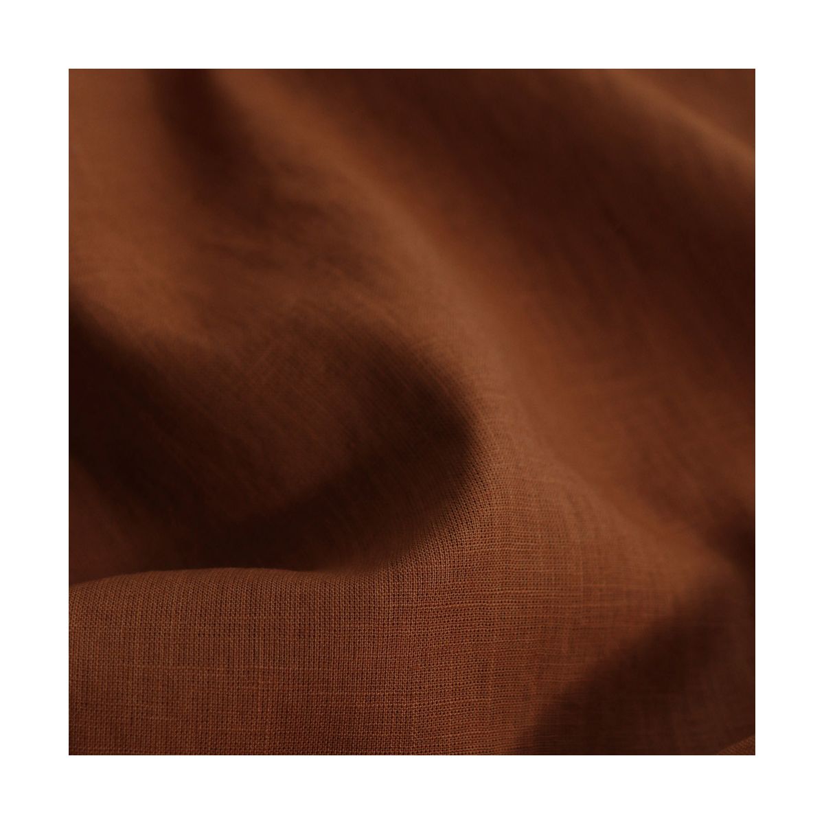 Lin lavé fin coloris roux écureuil