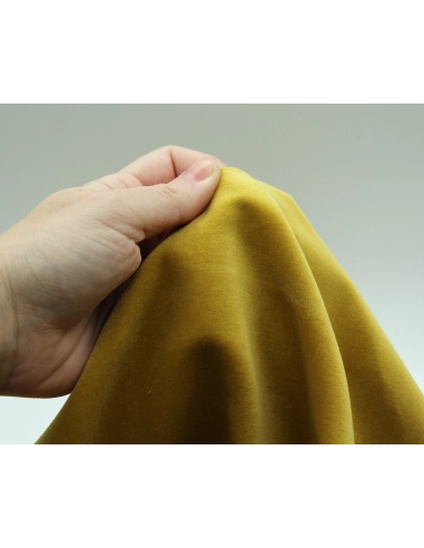 Velours ras coton organique coloris jaune safran