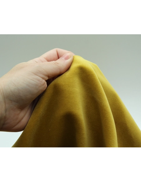 Velours ras coton organique coloris jaune safran