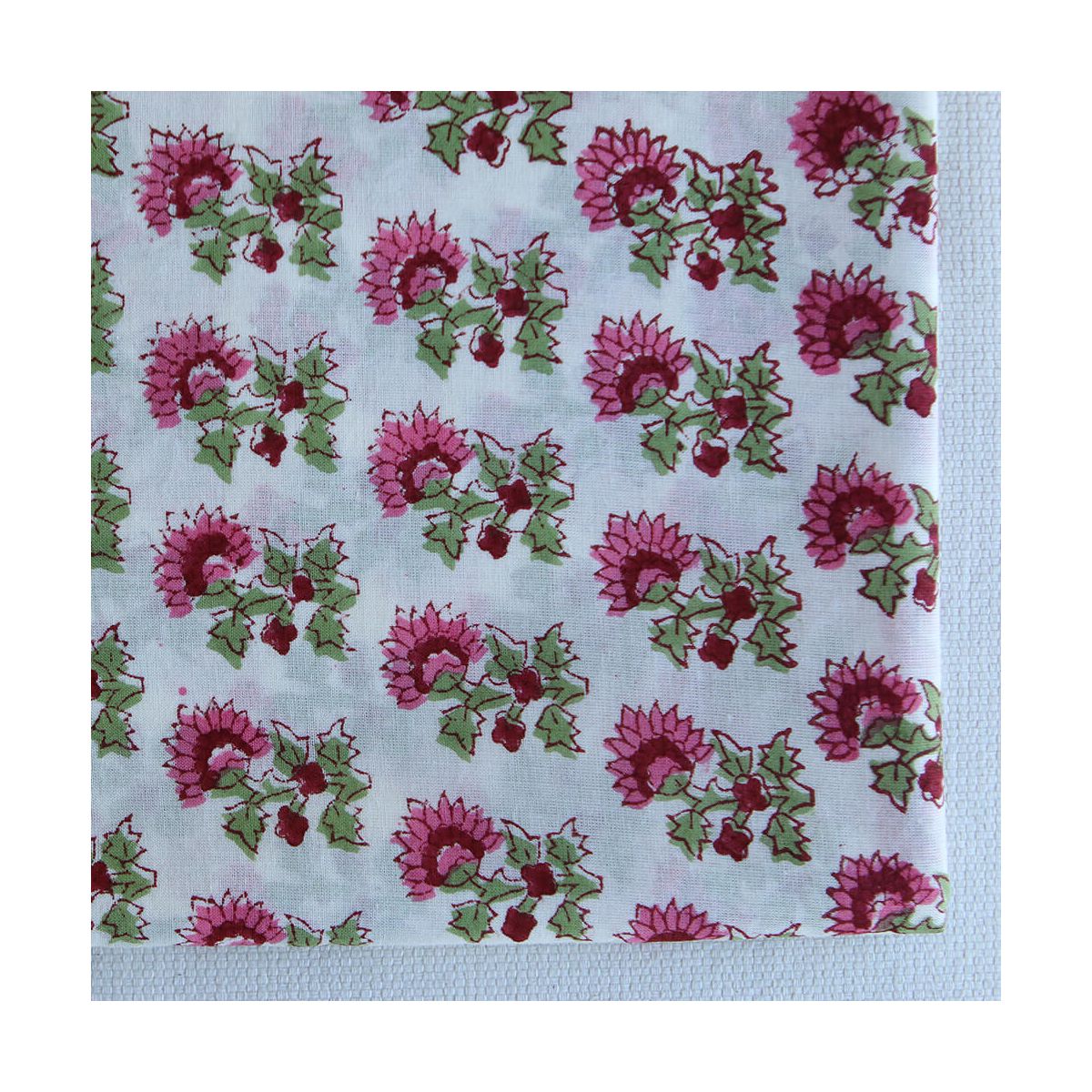 Jamila B - Tissu indien en coton imprimé main Hand Block