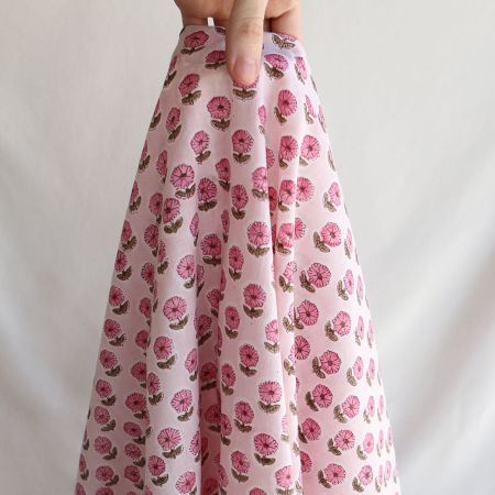 Keya B - Tissu indien en coton imprimé main Hand Block