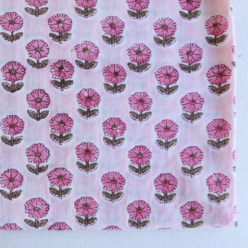 Keya B - Tissu indien en coton imprimé main Hand Block