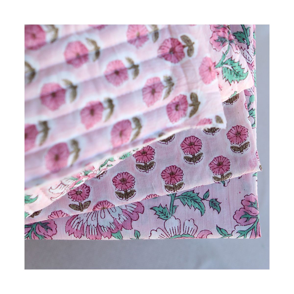 Keya B - Tissu indien en coton imprimé main Hand Block