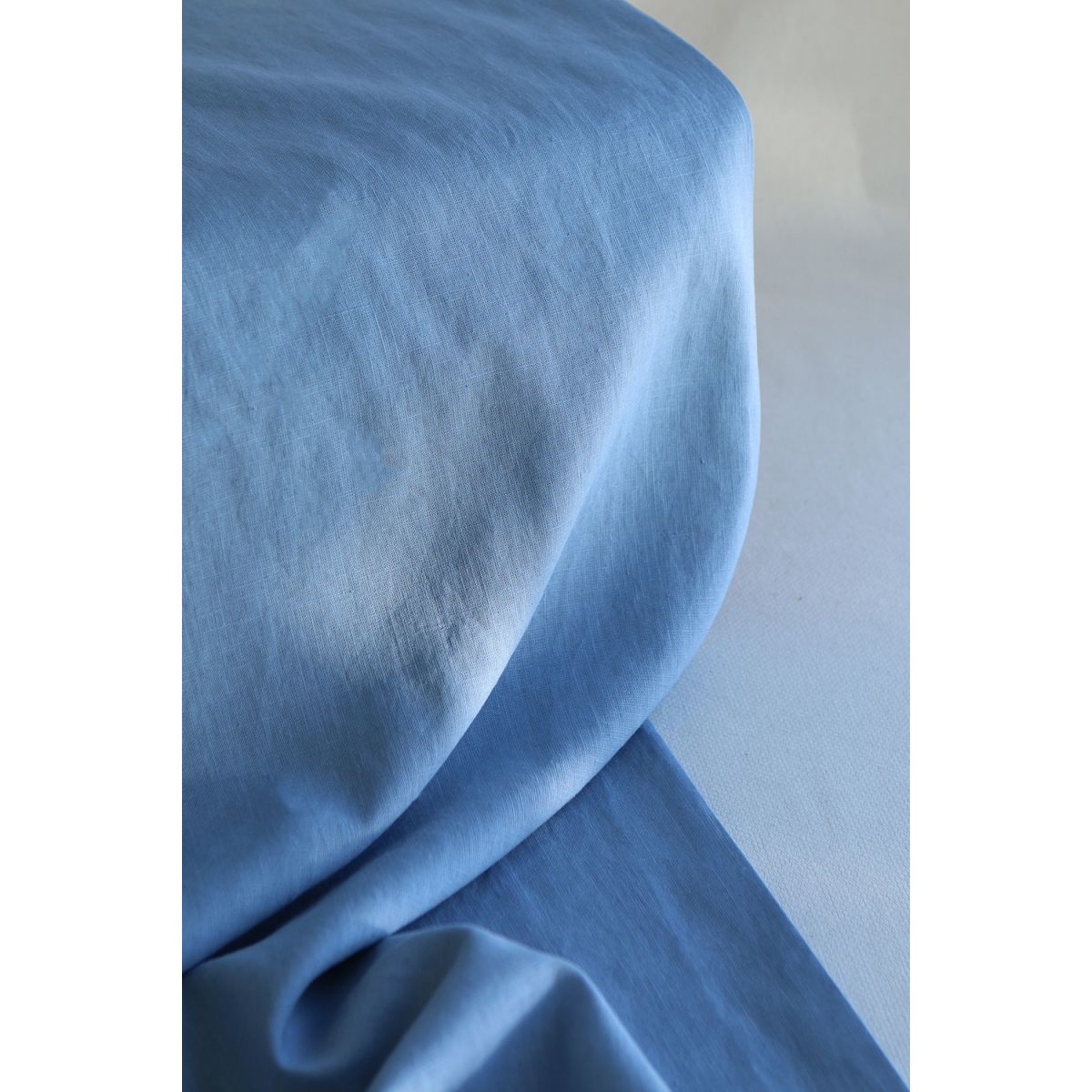 Lin lavé fin coloris bleu jean