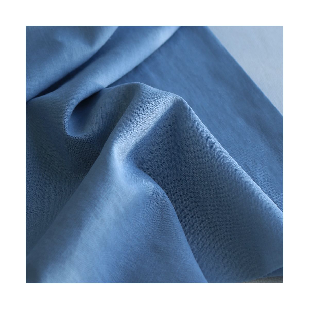 Lin lavé fin coloris bleu jean