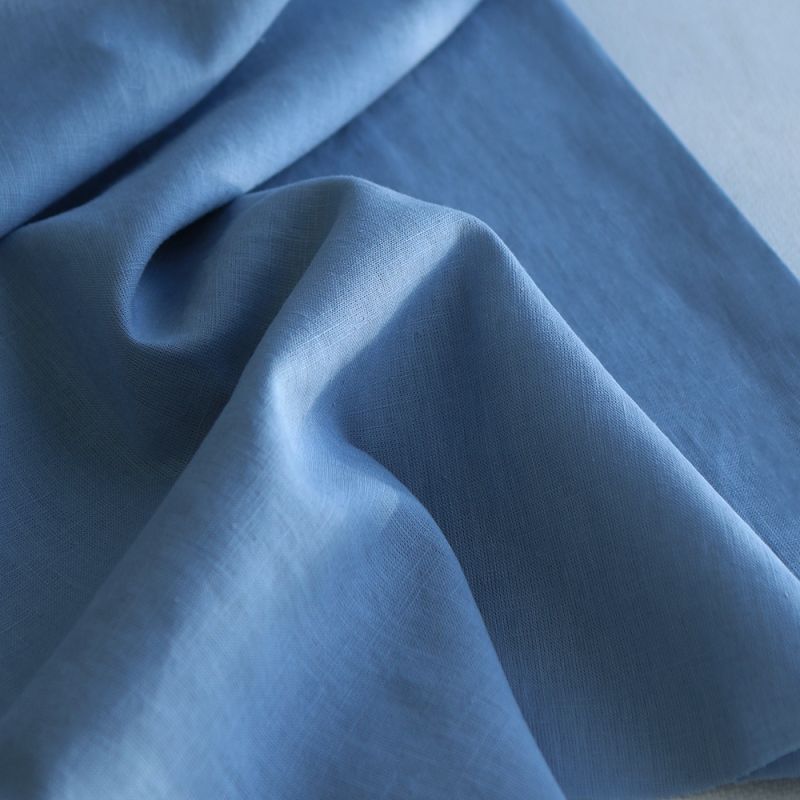 Lin lavé fin coloris bleu jean