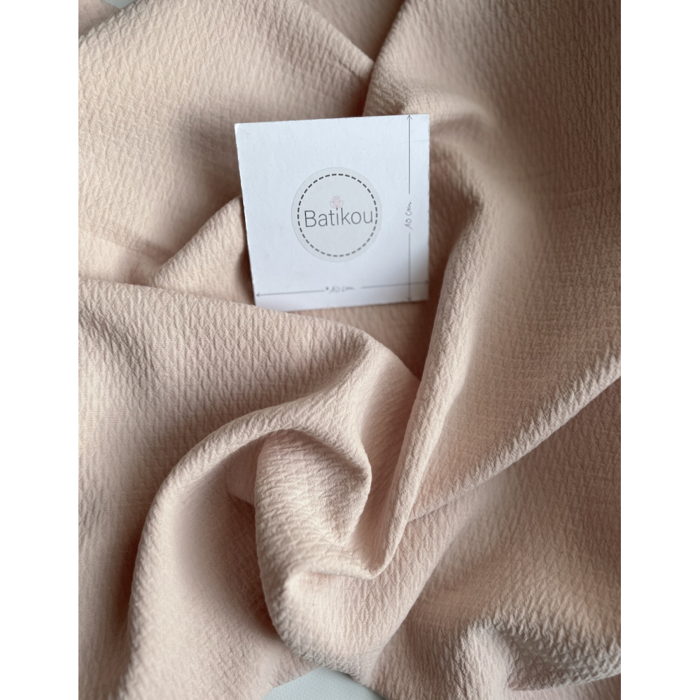 BAYA - Double de coton texturée losanges coloris rose poudré