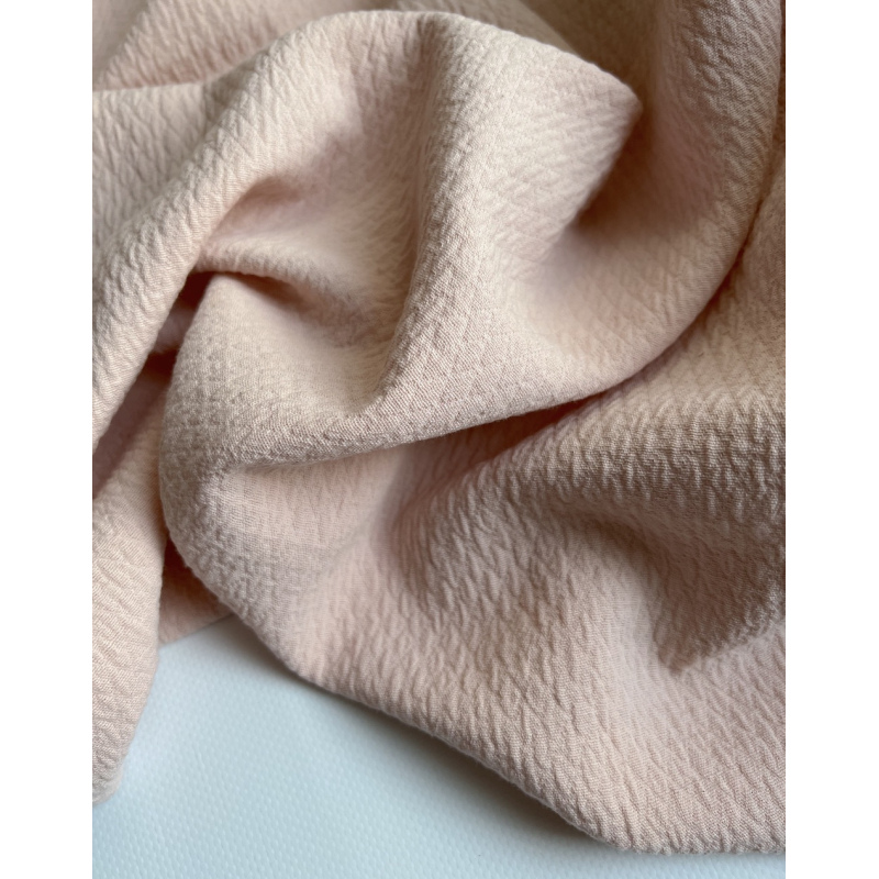 BAYA - Double de coton texturée losanges coloris rose poudré