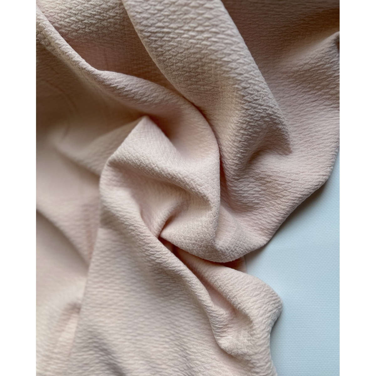 BAYA - Double de coton texturée losanges coloris rose poudré