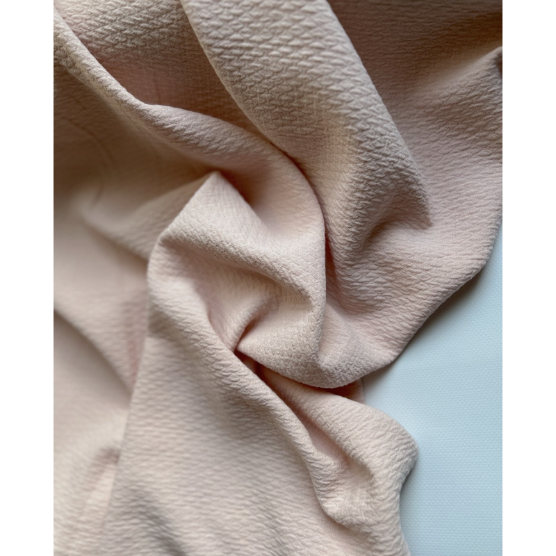 BAYA - Double de coton texturée losanges coloris rose poudré