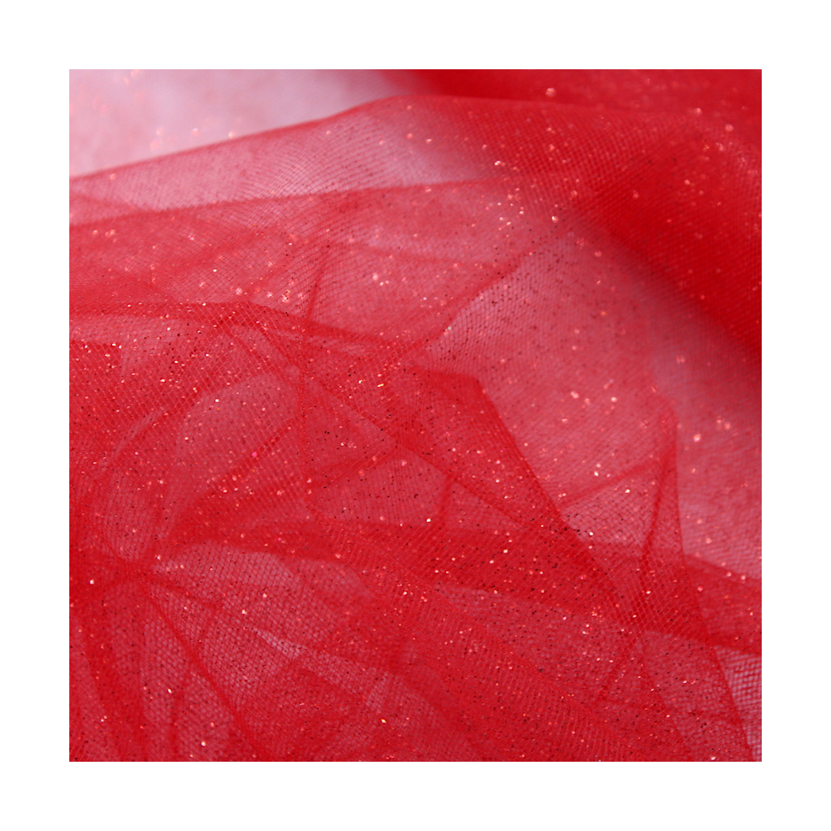 Tulle semi rigide paillettes rouge argent noir 