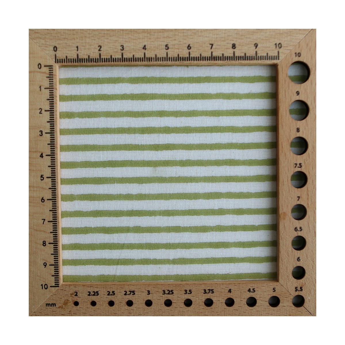 Rayures vert - Tissu indien coton hand block traditionnel