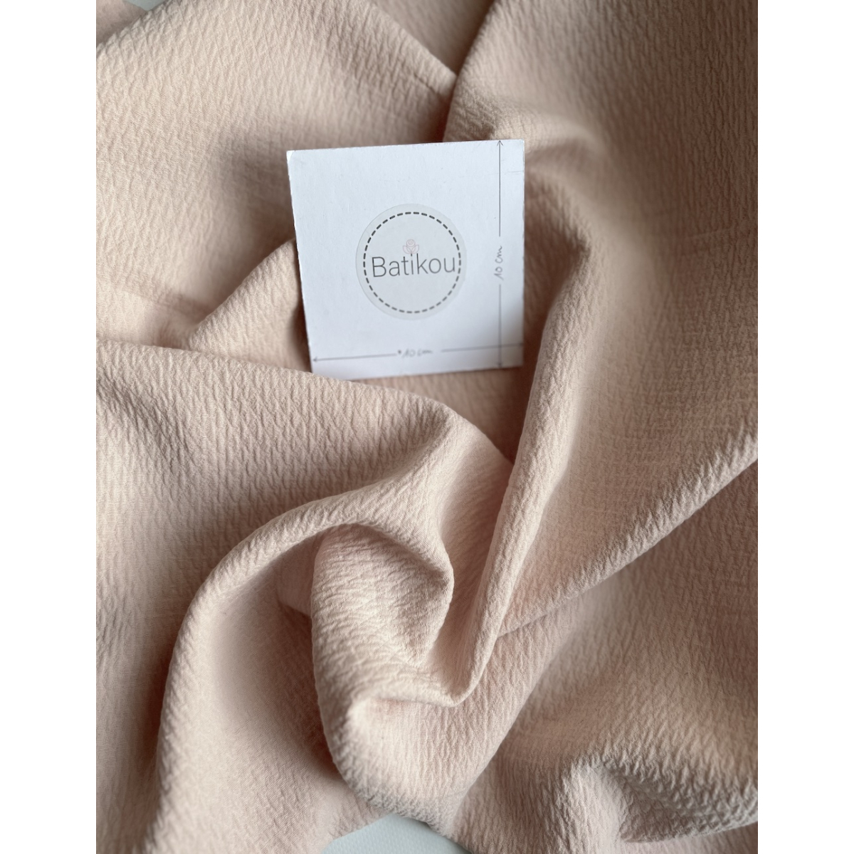 BAYA - Double de coton texturée losanges coloris rose poudré