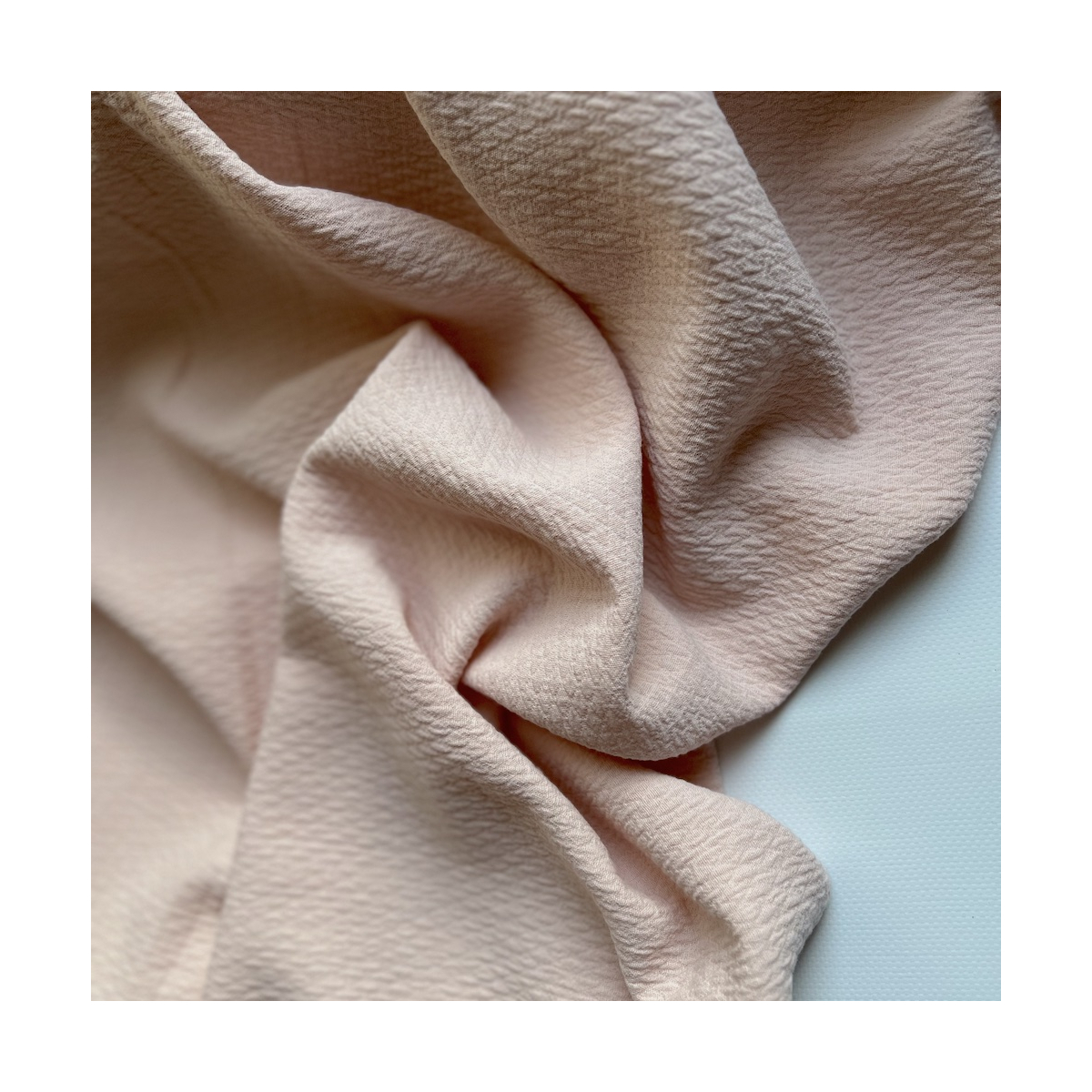 BAYA - Double de coton texturée losanges coloris rose poudré