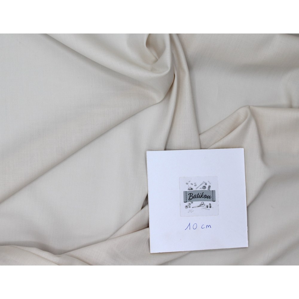 Voile de coton organique uni coloris crème Tissus issus de l'agriculture biologique  - 2