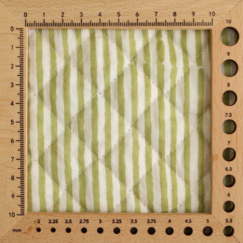 Ravi - Tissu indien matelassé double face coton hand block teal largeur 100cm