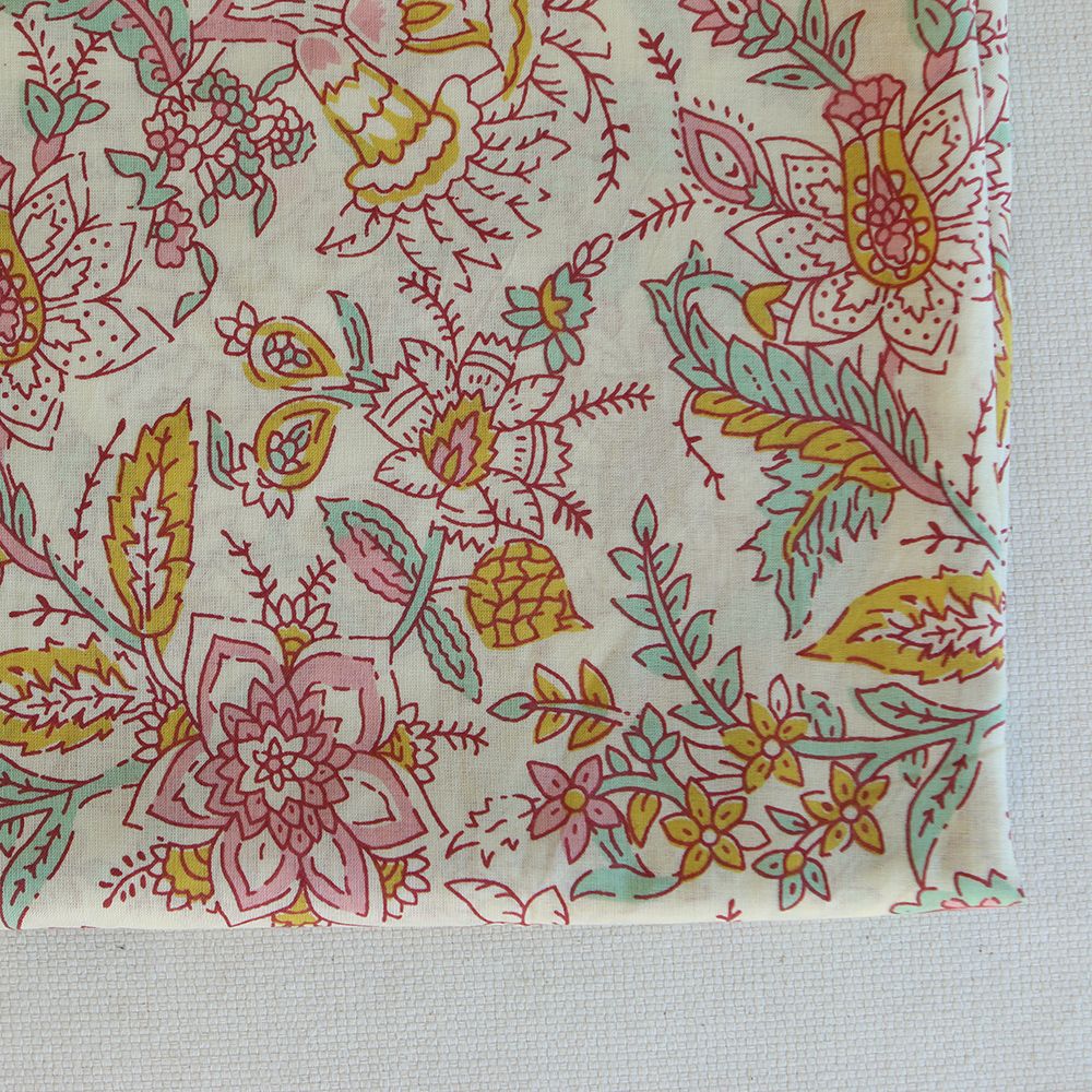 Naveen - Tissu indien coton hand block traditionnel