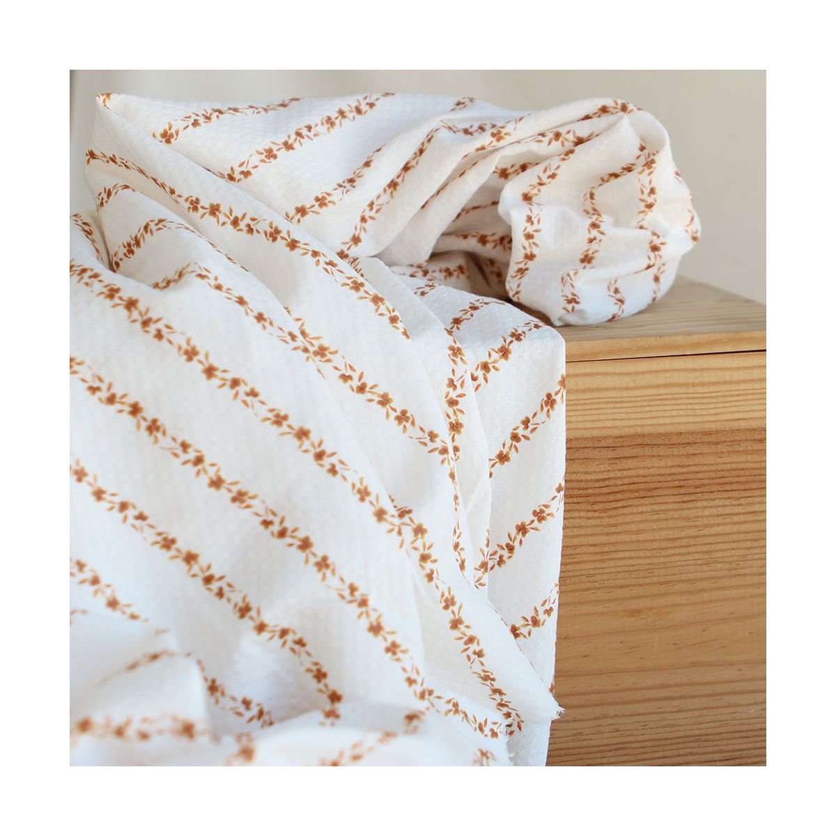 Alicia - Tissu coton texturé imprimé ambre