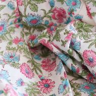 Sanjay - Tissu indien coton hand block traditionnel