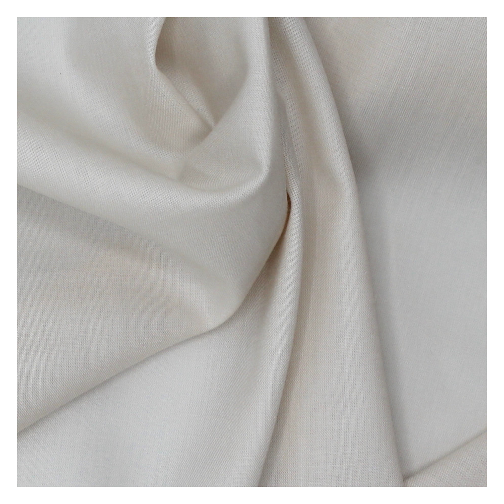 Voile de coton organique uni coloris crème Tissus issus de l'agriculture biologique  - 1