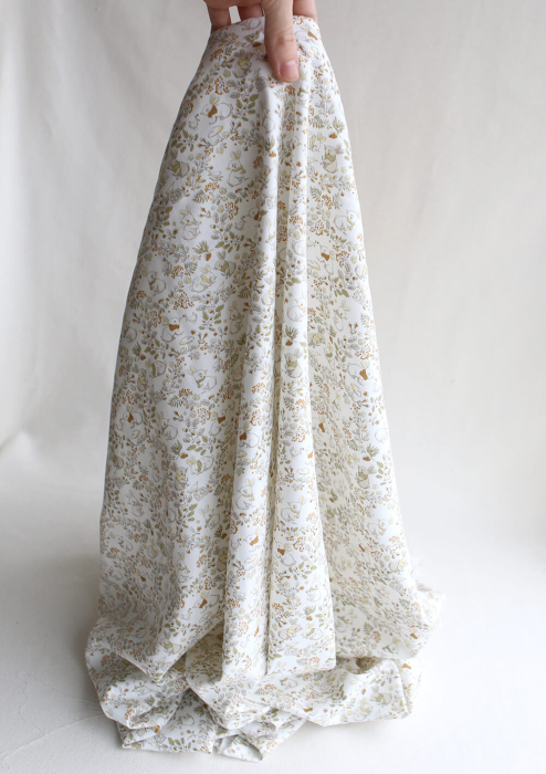 Panpan - Tissu coton texturé imprimé petits lapins