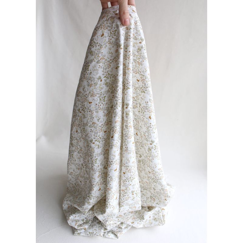 Panpan - Tissu coton texturé imprimé petits lapins