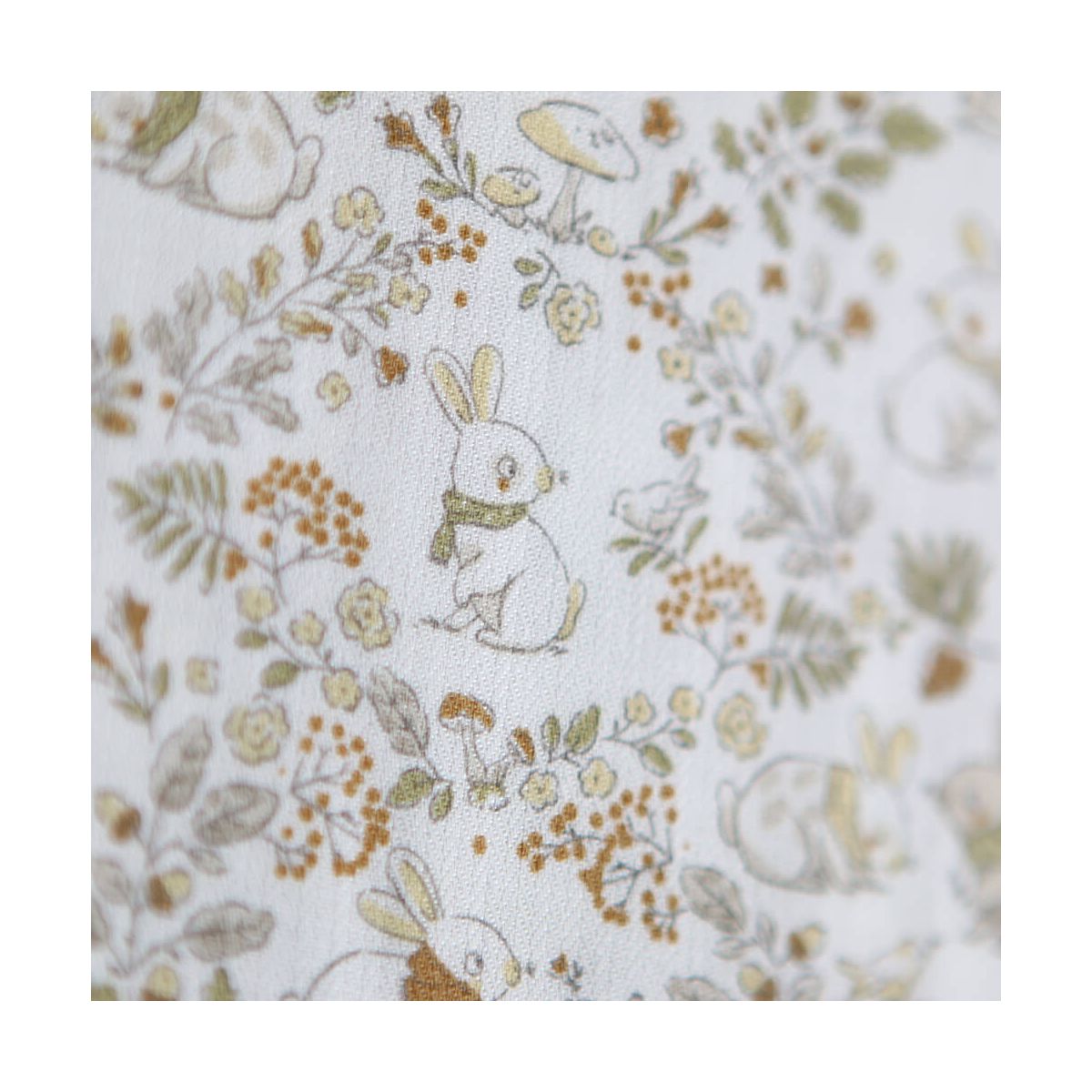 Panpan - Tissu coton texturé imprimé petits lapins