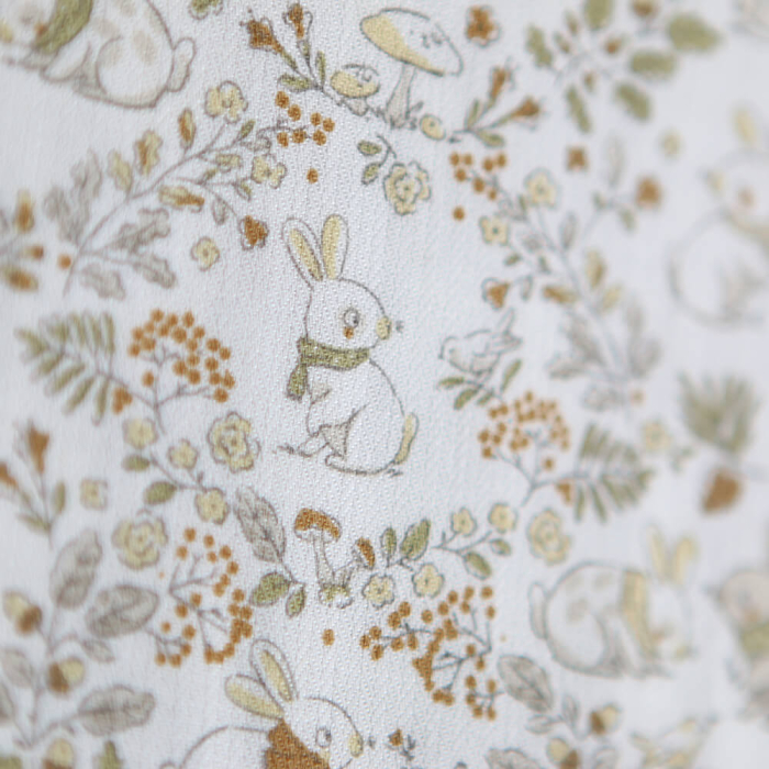 Panpan - Tissu coton texturé imprimé petits lapins