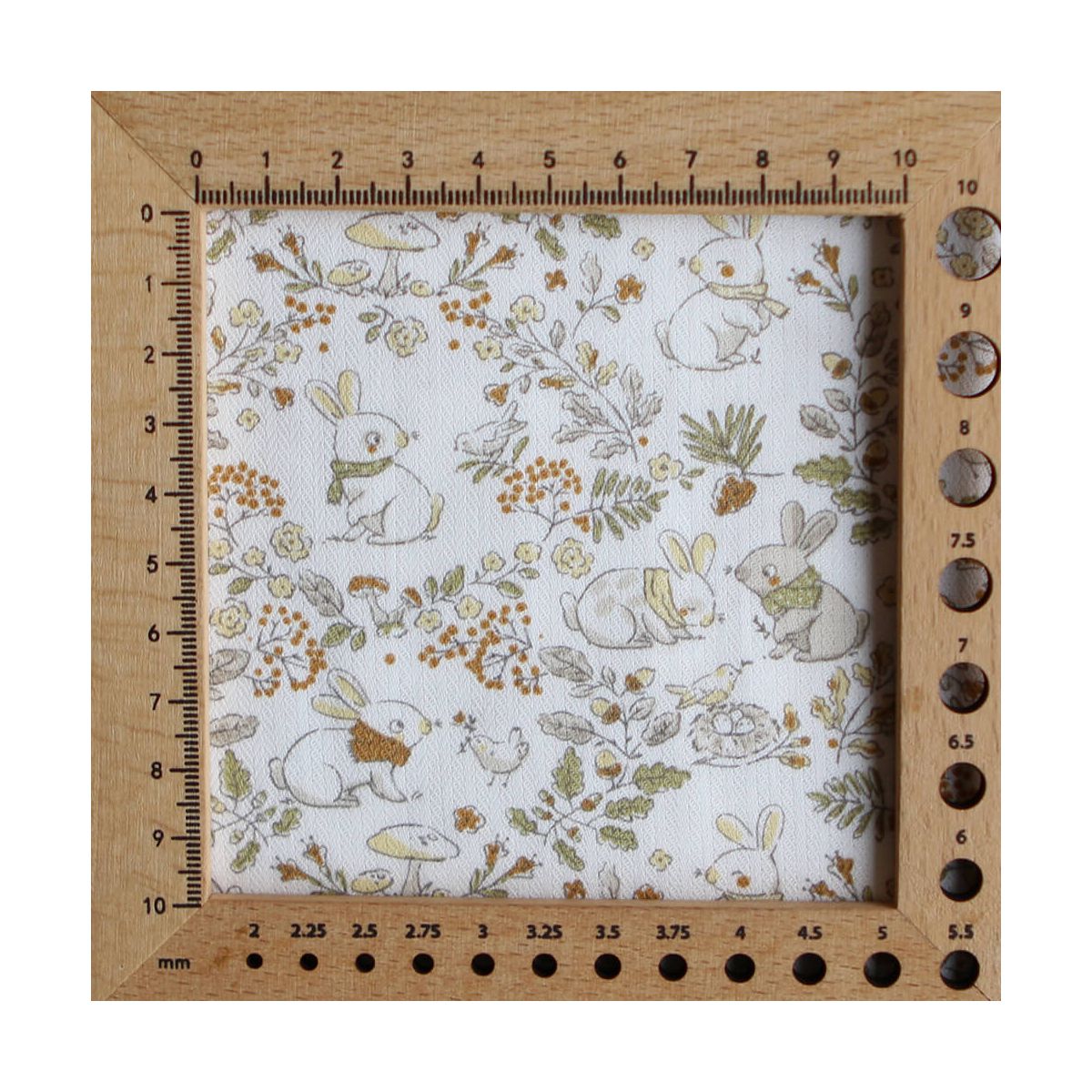 Panpan - Tissu coton texturé imprimé petits lapins