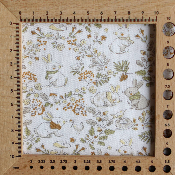 Panpan - Tissu coton texturé imprimé petits lapins