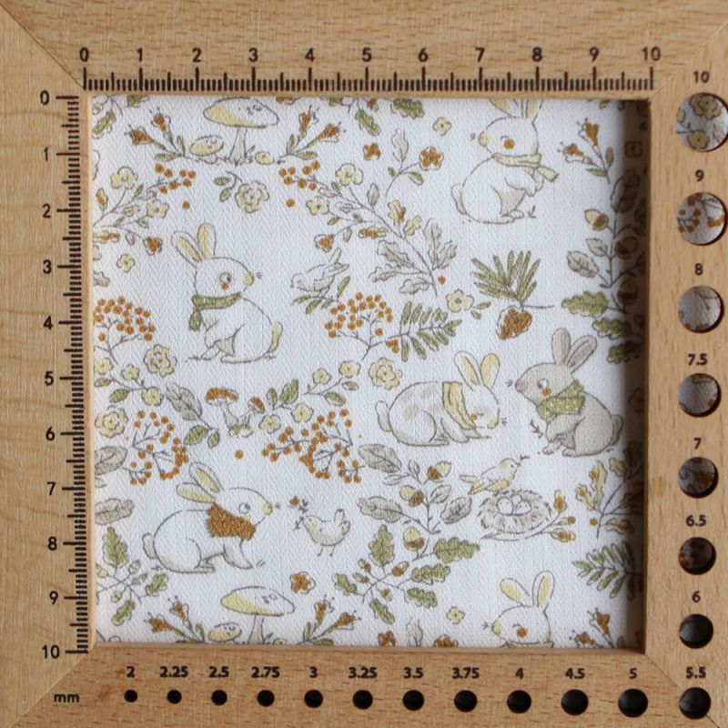 Panpan - Tissu coton texturé imprimé petits lapins