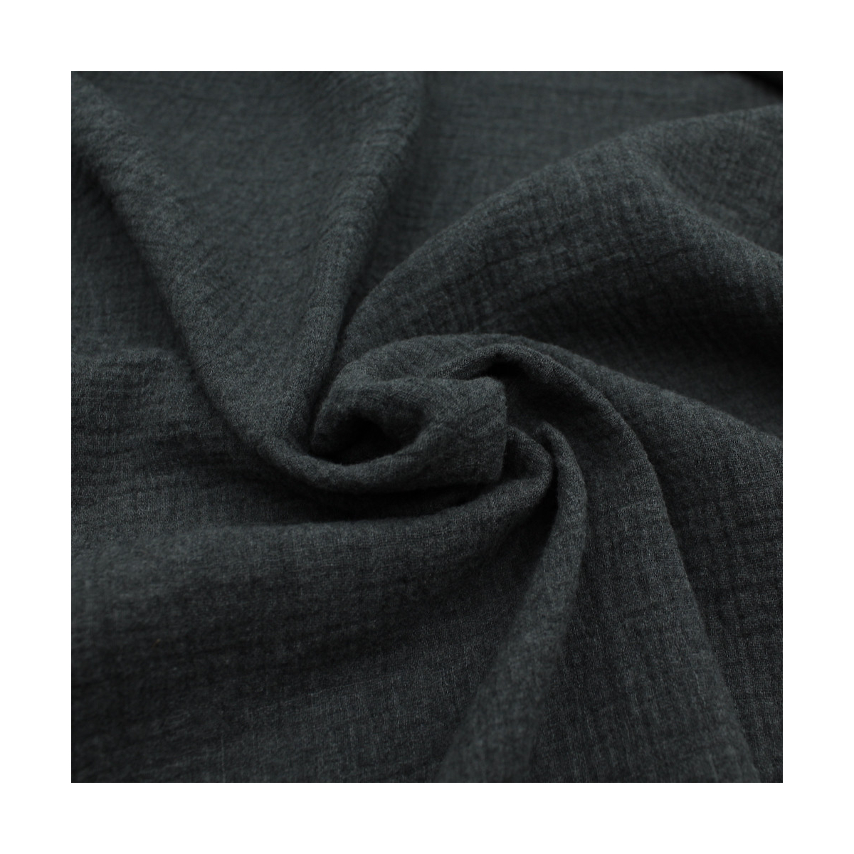Double gaze de coton BIO chiné coloris gris anthracite Double gaze de coton BIO chiné coloris gris anthracite