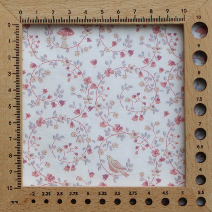 Plume - Tissu sergé de coton imprimé fleuri et oiseaux rose