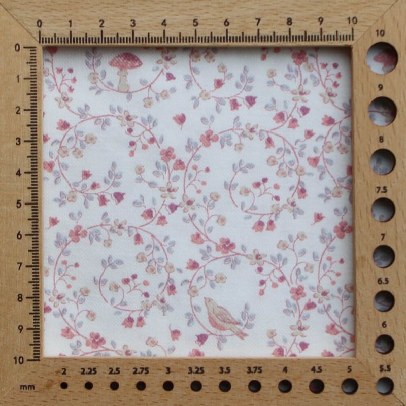 Plume - Tissu sergé de coton imprimé fleuri et oiseaux rose