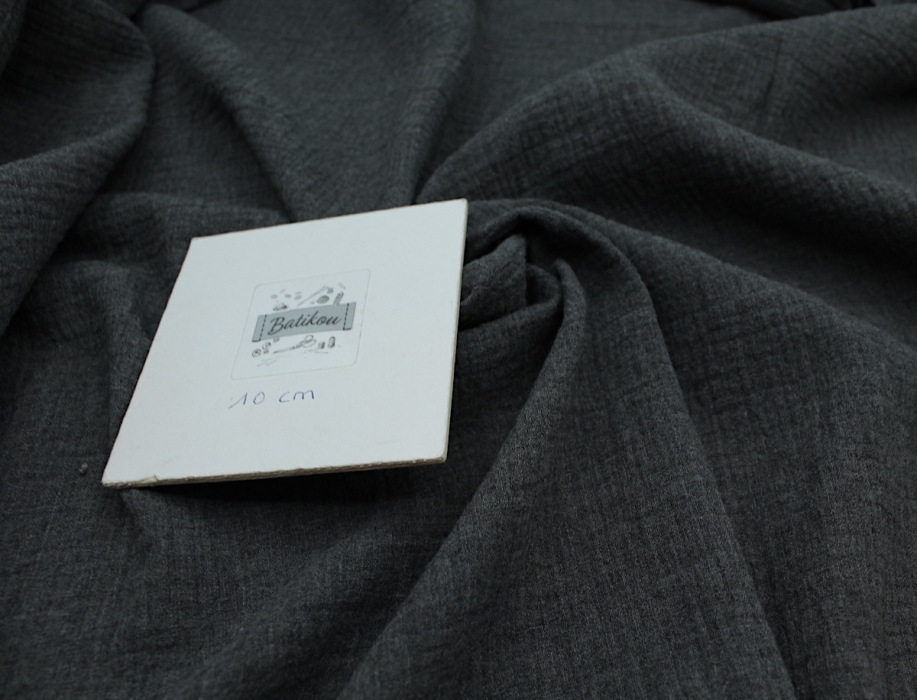 Double gaze de coton BIO chiné coloris gris anthracite