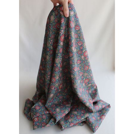 Baïa - Tissu sergé de coton organique fin imprimé fleuri